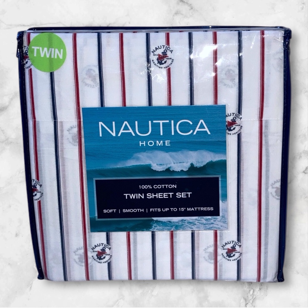 Nautica Cotton Twin Sheets NWT